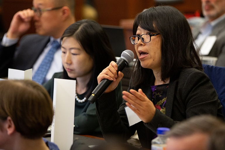 Herbert Smith Freehills CIBEL Centre member Associate Professor Kun Fan (L2) at the conference on "China's Legal Construction Program at 40 Years: Towards an Autonomous Legal System?" in the U.S.