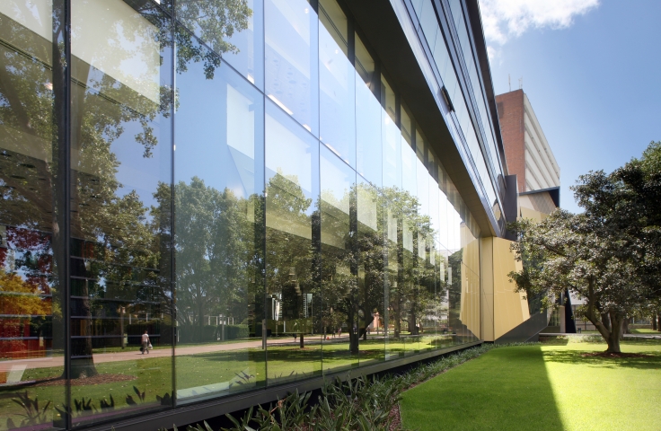 law building exterior glass wall