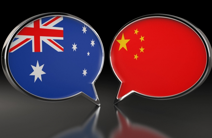 China and Australia in thought bubbles 