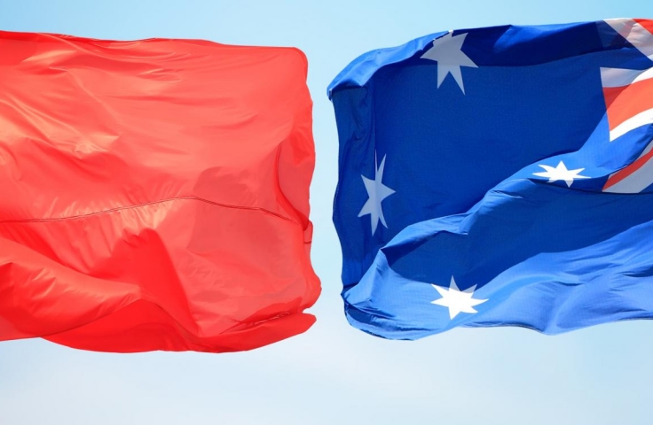 image for Australia and China flag